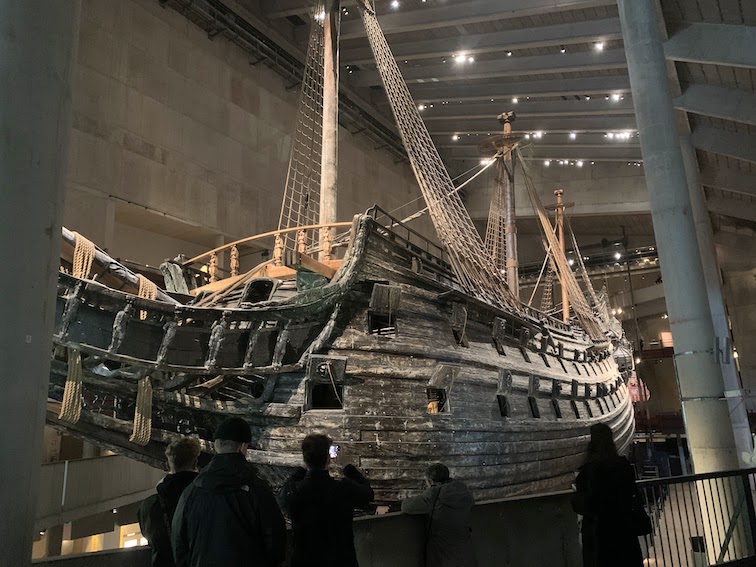 The 17th C Swedish naval ship Vasa in its dedicated museum in Stockholm.