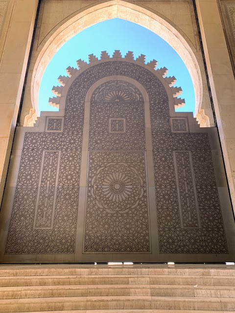 Titanium gates at the Hassan III mosque.