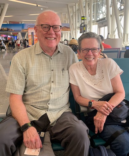 Mike and Mary at the Marrakech airport.