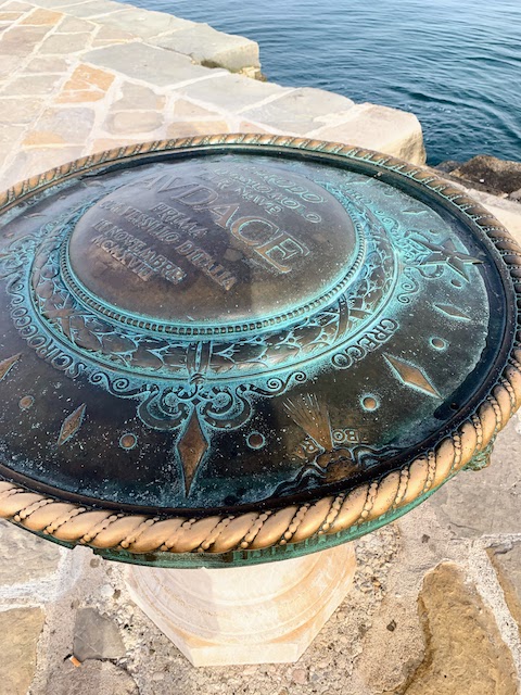 The wind rose at the end of the Mole Audace pier in Trieste.