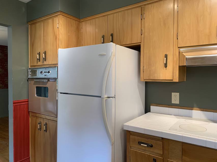 Before - The old refrigerator in place.