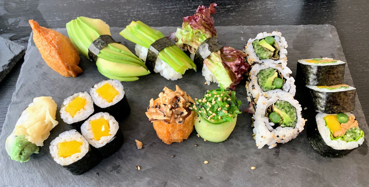 A selection of sushi rolls at Lisbon Sushi Club