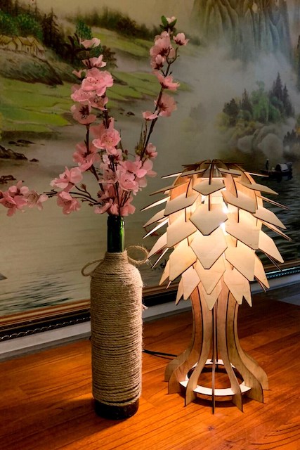 Desk lamp from Enlightening Decor A wooden desk lamp as featured at Enlightening Decor on Etsy.com.