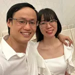 A photo of Vien Nguyen and her husband.