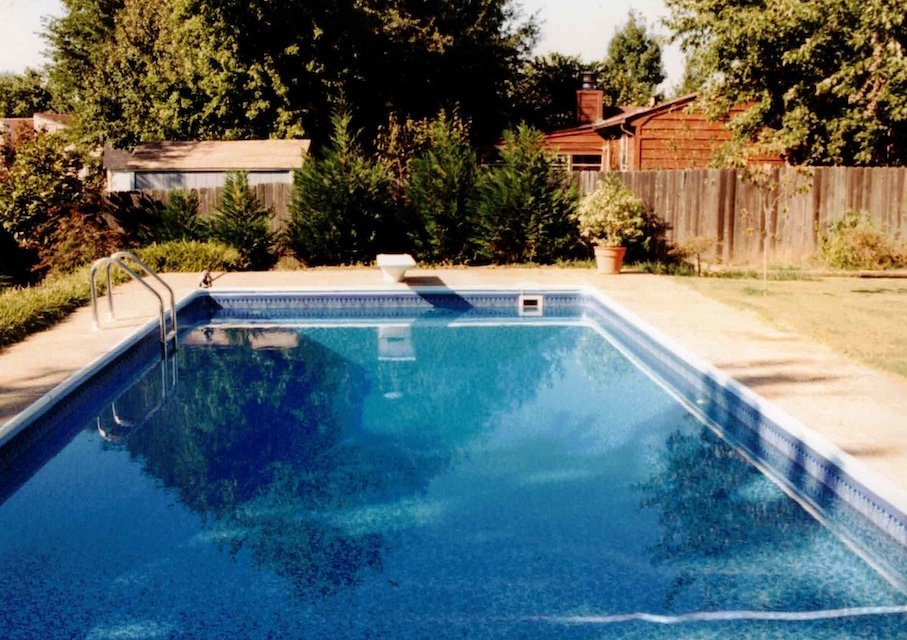 Our finished swimming pool in Memphis, August, 1994.
