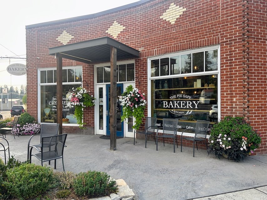 The exterior of The Pie Safe Bakery & Kitchen and Brush Creek Creamery in Deary, Idaho