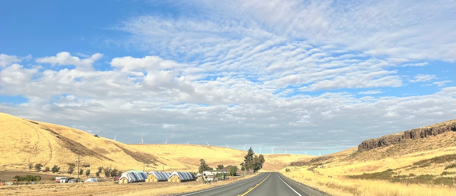 Looking west along Highway 12 near Houser, WA, October, 2025.