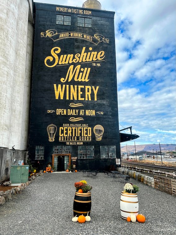 The exterior of the Sushine MIll Winery in The Dalles, Oregon.
